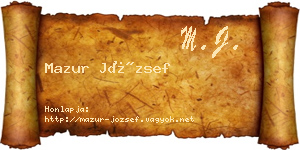 Mazur József névjegykártya